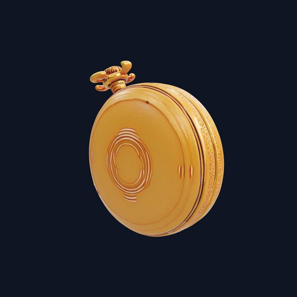 Elegant Gold Pocket Watch D Model Pack